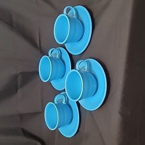 Flat Cup & Saucer Set Fiesta Peacock (Intro 2005) by HOMER LAUGHLIN